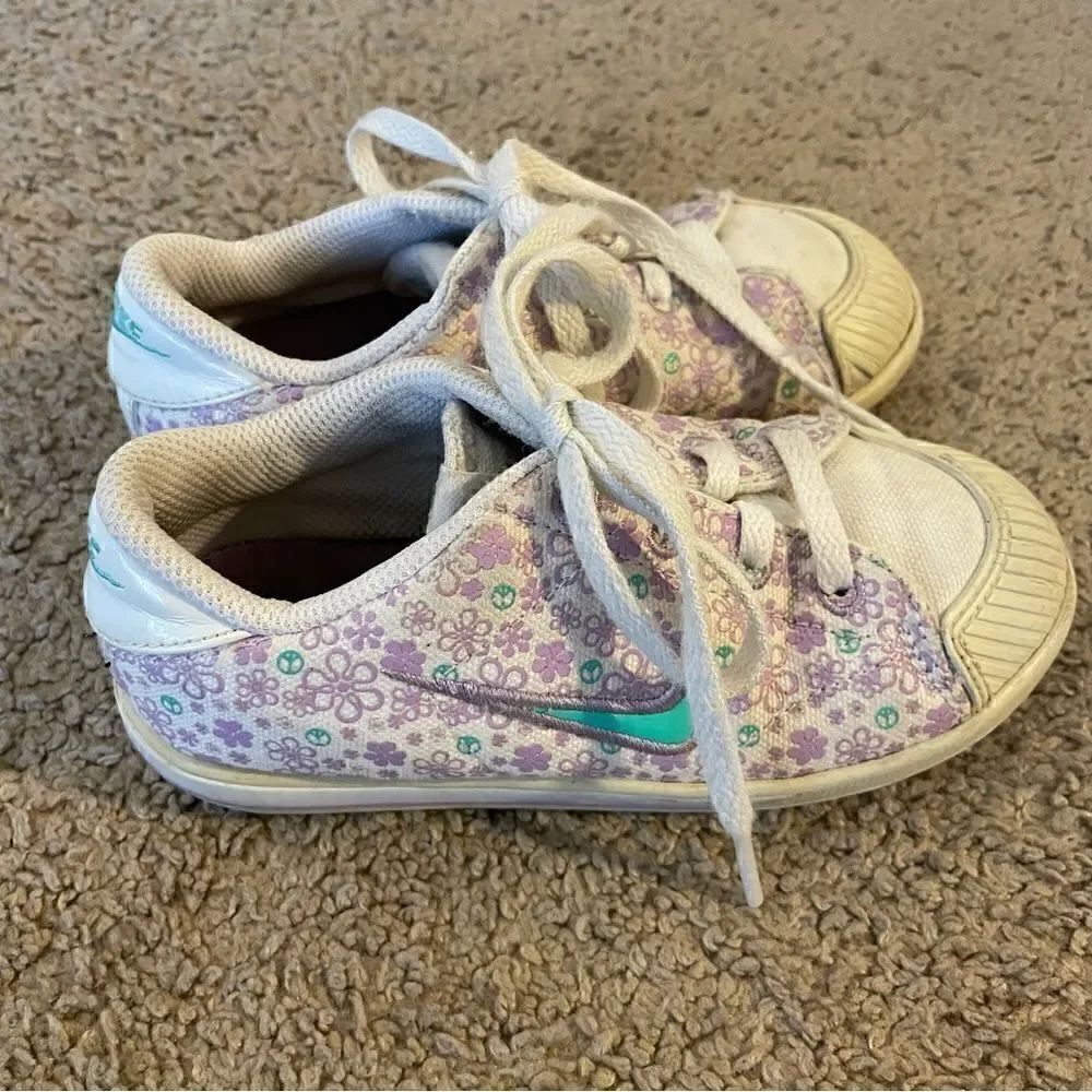 Nike Floral Toddler Girl Linen Sneakers Size 9.5 - Picture 4 of 10